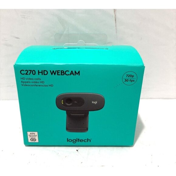 Logitech C270 HD WEBCAM Logitech - 960-001063 Pure and simple HD video calling. - Picture 1 of 4
